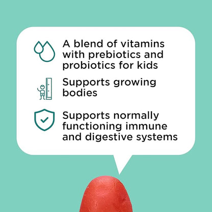 OH MY VIT! para Kids Gummy Multivitamin with Probiotics & Prebiotics, Tropical Fruit Flavor for Children Ages 4+, 60 Count