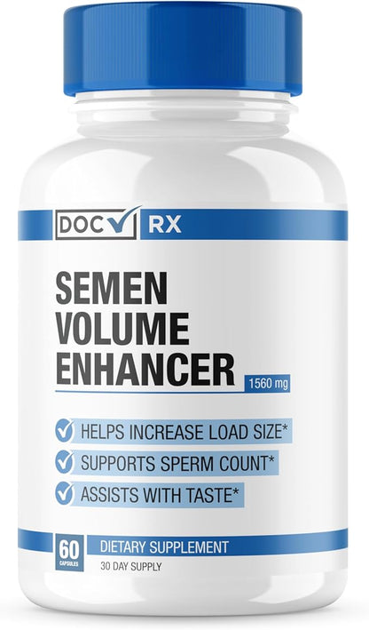 Doc Certified | Effective Semen Volume Booster for Load Boost | Volumizer For Thicker Load, Better Sensation, Count & Taste | 9 Powerful Ingredients | 3rd Party Tested + USA Made - 60 Capsules