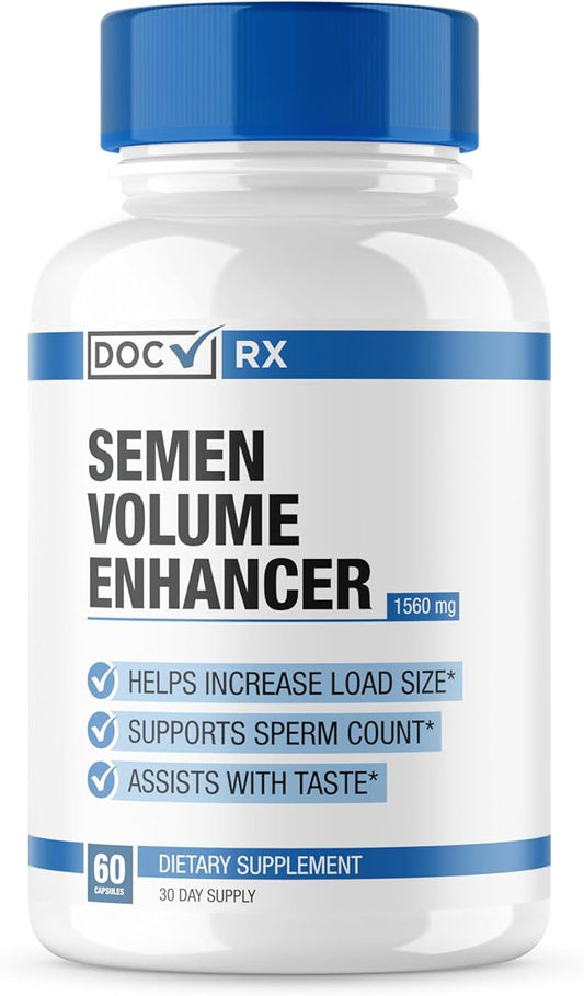 Doc Certified | Effective Semen Volume Booster for Load Boost | Volumizer For Thicker Load, Better Sensation, Count & Taste | 9 Powerful Ingredients | 3rd Party Tested + USA Made - 60 Capsules