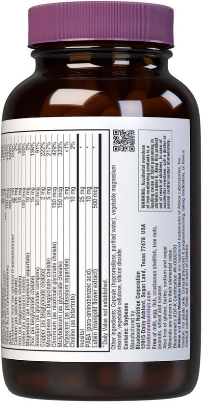 Bluebonnet Nutrition Multi One (With Iron) Vegetable Capsules, Complete Full Spectrum Multiple Vitamin Supplement, B Vitamins, Gluten & Milk free, kosher, 4 Month Supply, 120 Count