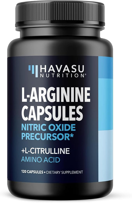 L-Arginine Capsules for Active Males - 120 Count, Non-GMO, 1200mg Blend of L Arginine and L Citrulline - Arginine Supplement for Enhanced Performance - L Arginine 1000mg for Muscle Support