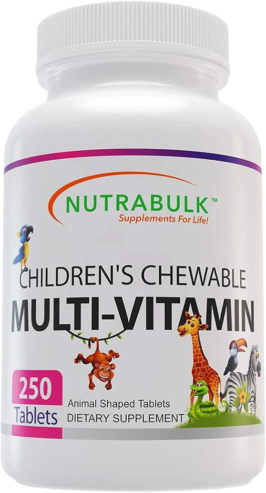 Children’s Chewable Multi-Vitamins - Promotes Overall Development - USA Made Vitamins for Kids to Support Immune System & Bones |Gluten Free Cherry Flavored 250 Tablets