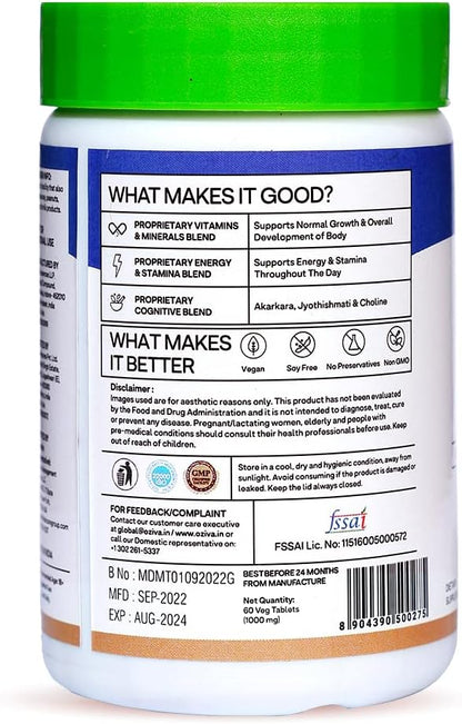 Daily Men’s Multivitamins Tablets | Multivitamins for Men’s Daily Stamina, Improved Energy & Better Immunity | with Daily 23 Minerals, Ashwagandha, Akarkara & Choline, 60 Capsules