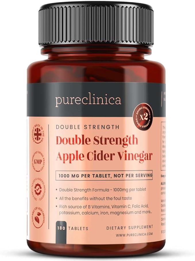 Double Strength Apple Cider Vinegar 1000mg x 180 Tablets (6 Months Supply)