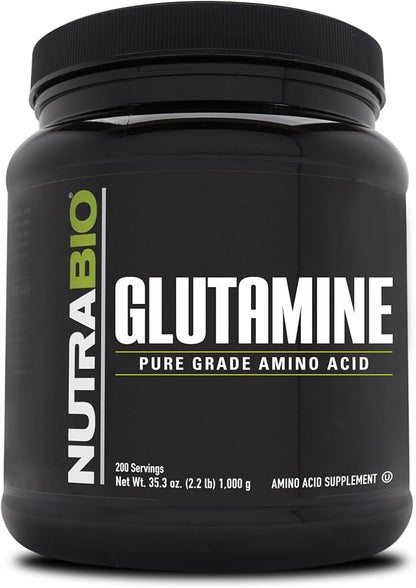 NutraBio Pure L-Glutamine Powder - L-Glutamine Supplement- Amino Acid - Pure Grade: Absolutely no Additives, Fillers or Excipients! - Muscle Recovery Supplement - (1000 Grams)