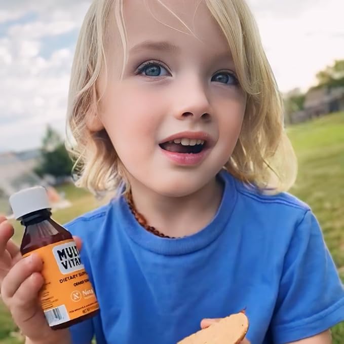 NovaFerrum MMM | Multivitamin for Kids, Infants and Toddlers | Vitamin C, D3, E | Gluten Free Certified | Sugar Free | No Artificial Colors | Ages 4 & Under | Orange Flavored | 2 Fl Oz (50 mL)