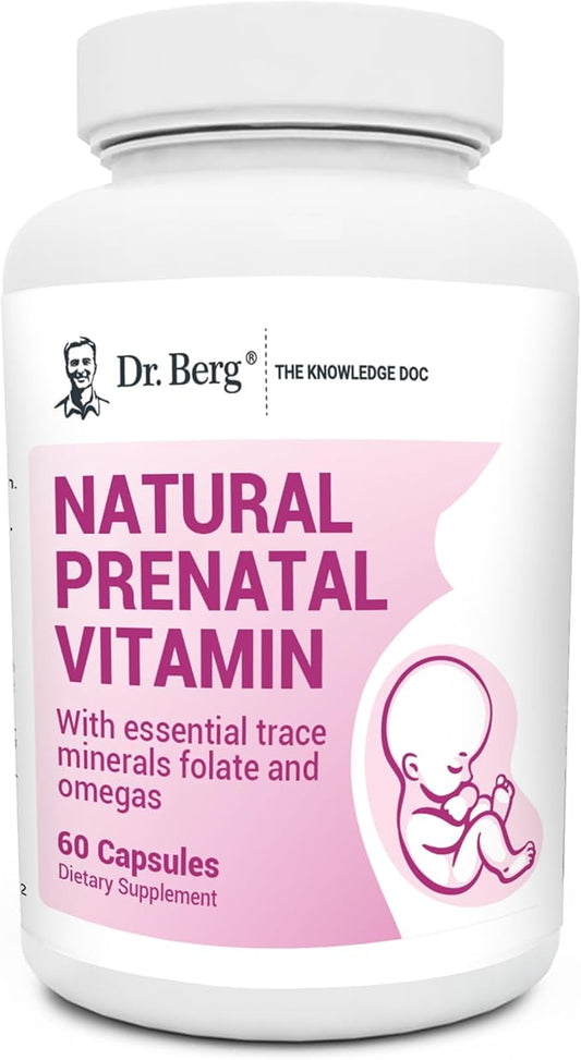 Dr. Berg Natural Prenatal Vitamins for Women (Pregnant & Nursing) - Prenatal Vitamins with Folate, Vitamins, Minerals, Omegas, &11 Powerful Superfoods - Womens Prenatal Multivitamin - 60 Capsules