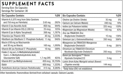THORNE Women's Multi 50+ - Daily Multivitamin Without Iron and Copper for Women - Comprehensive, Foundational Support - Bone and Immune System Health - Gluten-Free - 180 Capsules - 30 Servings