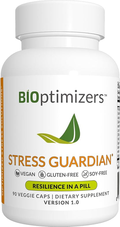 BiOptimizers Stress Guardian – Stress Relief Capsule – Rest Support Management - 90 Capsules
