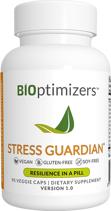 BiOptimizers Stress Guardian – Stress Relief Capsule – Rest Support Management - 90 Capsules