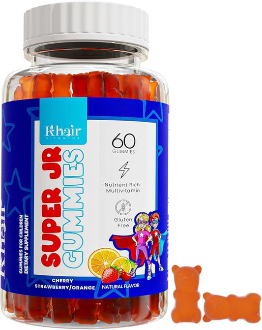 Khair Halal Kids Multivitamins - Vegetarian, Non-GMO, Gluten Free, Gelatin Free - Essential Vitamins for Kids: Vitamin A C E D B12 & Vitamin B6-60 Gummies