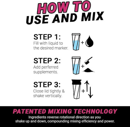 HELIMIX 2.0 Vortex Blender Shaker Bottle Holds upto 28oz | No Blending Ball or Whisk | USA Made | Portable Pre Workout Whey Protein Drink Shaker Cup | Mixes Cocktails Smoothies Shakes | Top Rack Safe