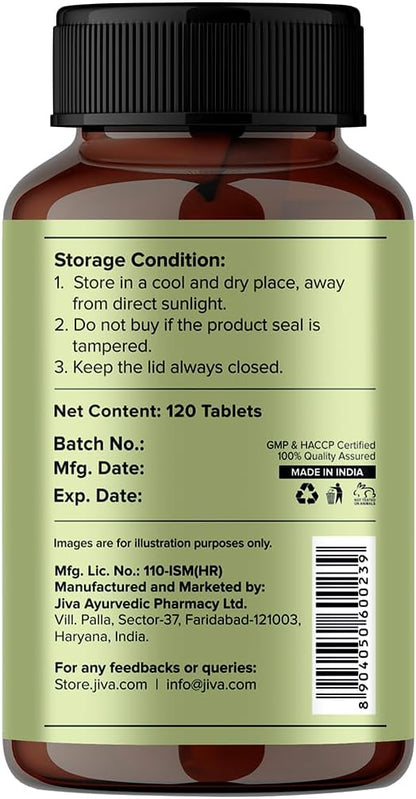 JIVA Shatavari Tablets 500mg | 100% Pure & Natural Supplement for Men & Women - 120 Tablets (2)