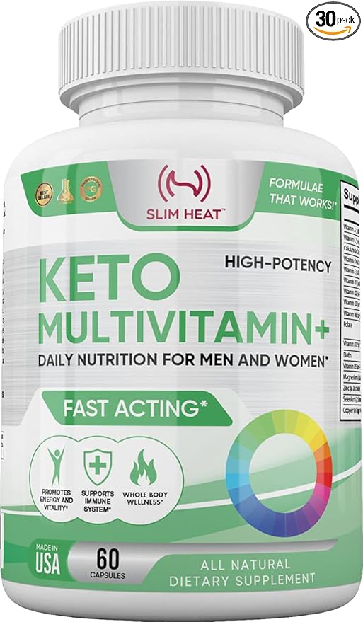 Keto Multivitamin for Women and Men - 35 Potent, Pure Ingredients - Vitamin C, Vitamin D, Vitamin A, Vitamin E and Zinc for Immune Support - Non GMO, Gluten Free, Sugar Free, All Natural - 30 Day