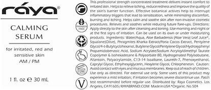 RAYA Calming Serum (504) | Calming Facial Treatment for Irritated and Sensitive Skin | Helps Relieve Inflammation and Reduce Redness