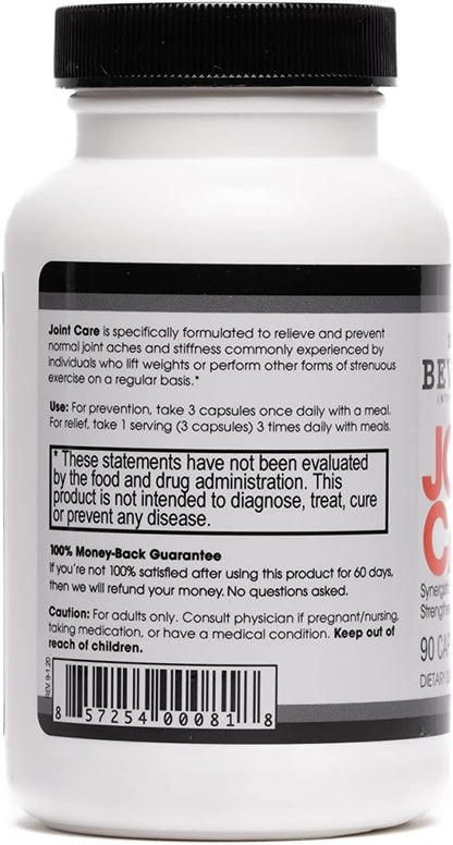 Beverly International Joint Care, 90 Capsules. All Over Joint Support. 3-Stage Collagen-Building Formula with Glucosamine, Chondroitin, MSM, Hyaluronic Acid. Increase Mobility with Less Discomfort.