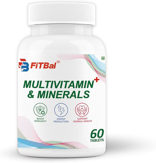 Multivitamin + Minerals - Improve Immunity,Support Energy Production & Overall Health - 60 Tablets