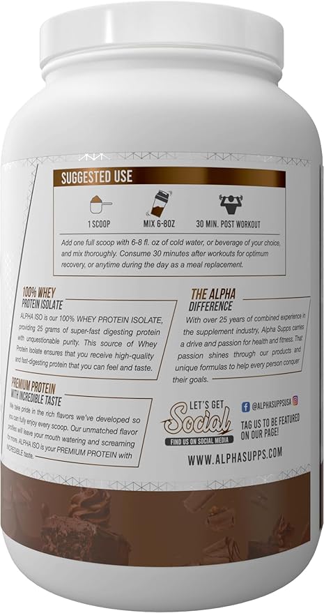ISO, Low Carb 100% Whey Protein Isolate Powder, 25 Grams Per Serving, Helps Support Muscle Growth, Low Sugar and Gluten Free (Chocolate Cake, 2 lb)
