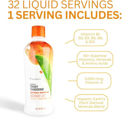 Youngevity Essential 90 Pak - Ultimate All-in-One Multivitamin Combo - Ultimate Tangy Tangerine + Ultimate EFA - 90 Essential Vitamins, Minerals, Amino Acids, Fatty Acids (30 Servings)