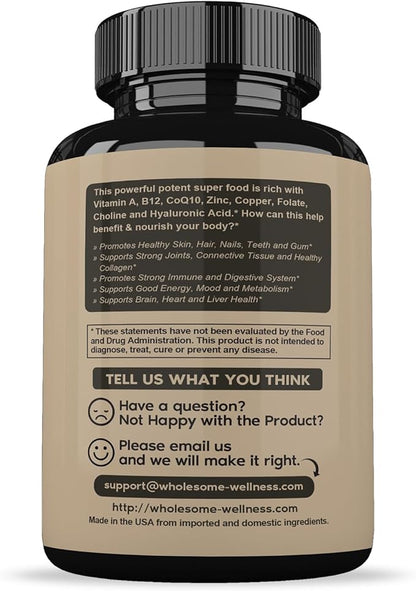Grass Fed Desiccated Beef Liver Capsules (180 Pills, 750mg Each) - Natural Iron, Vitamin A, B12 for Energy - Humanely Pasture Raised Undefatted in New Zealand Without Hormones or Chemicals