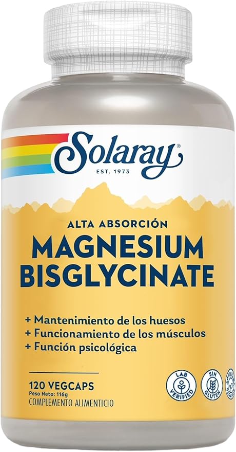 SOLARAY Magnesium Glycinate Capsules, Chelated Magnesium Bisglycinate w/BioPerine, Higher Absorption Magnesium Supplement - Bones, Muscles, Heart Support, Vegan, 275 Count (30 Servings, 120 VegCaps)