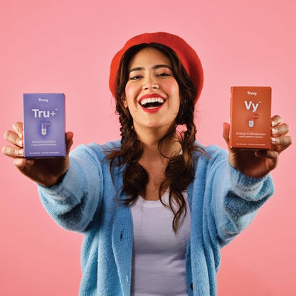 Truvy Vy Dual Appetite Suppressant for Weight Loss - 30-Day Kit - Energy & Metabolism Booster - Food Dietary Supplements for Women & Men - 1 Box of Vy™ (56 Capsules)
