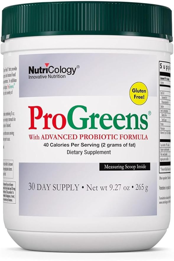 Nutricology ProGreens 265 g Powder - Organic Greens Superfood Powder, Powdered Greens, Greens Blend, Healthy Greens Supplement, Green Drink Powder, Advanced Probiotic Formula - 30 Day Supply
