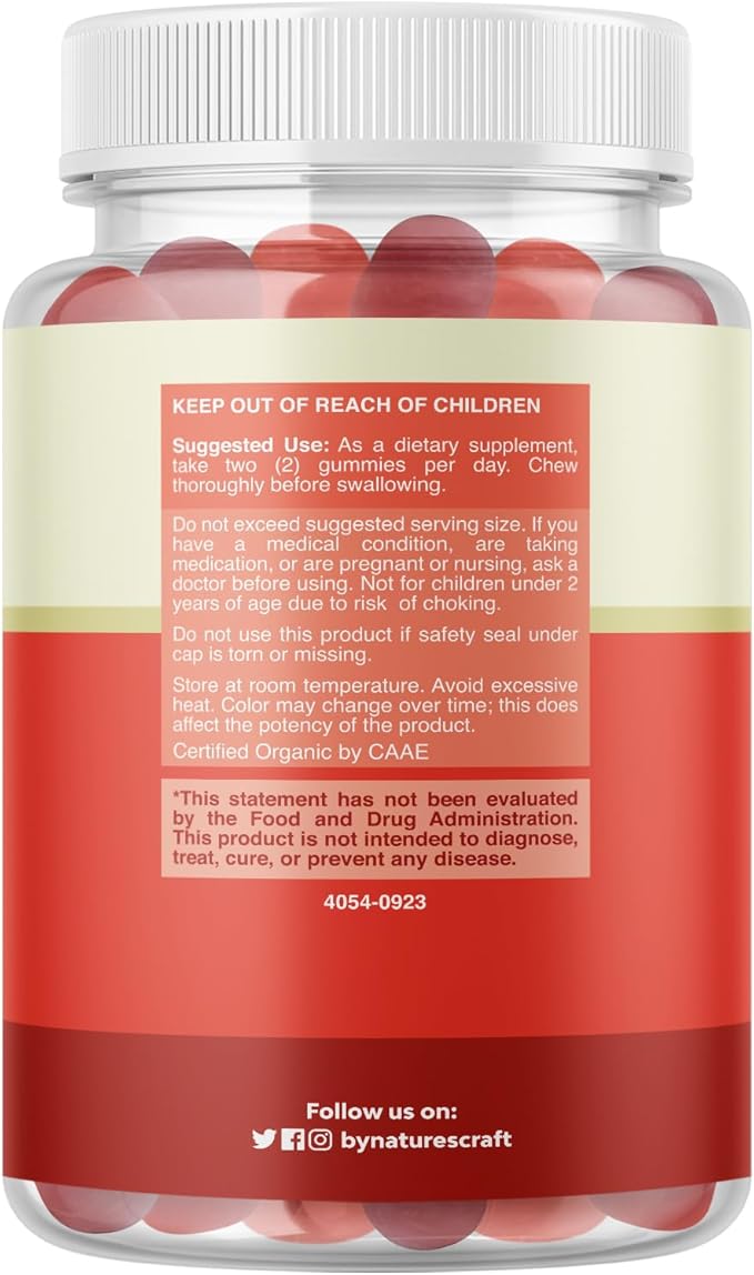 Organic Vitamin D Gummies for Adults - Daily Immune Support Gummies with Vegan Vitamin D3 2000IU - USDA Organic Vitamin D3 Gummies for Adults Wellness - Non GMO Gluten Free - 1 Month Supply