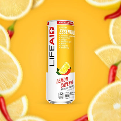 LIFEAID Vitality Blend, Daily Vitamins, Healthy Soda Replacement, 100% Clean, Vegan, GF cans, 12 Fl Oz (Pack of 24)