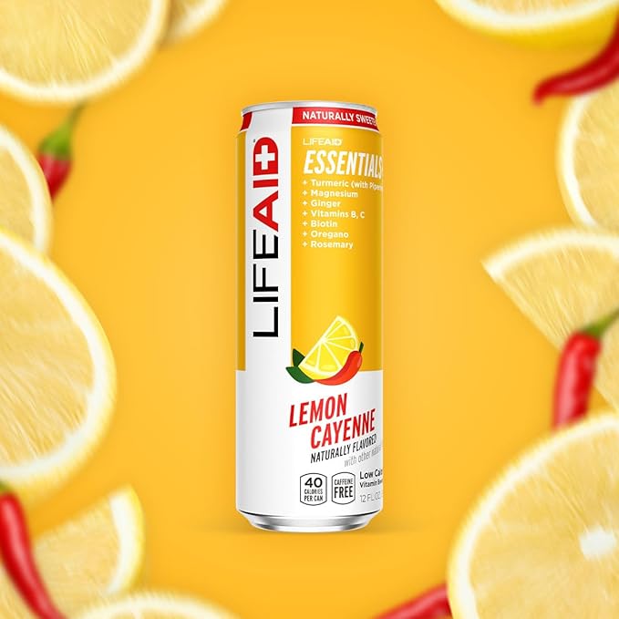 LIFEAID Vitality Blend, Daily Vitamins, Turmeric to Help Reduce Mild Inflammation from Everyday Stress, Healthy Soda Replacement, 100% Clean, Vegan, GF, 12 Fl Oz (Pack of 12)