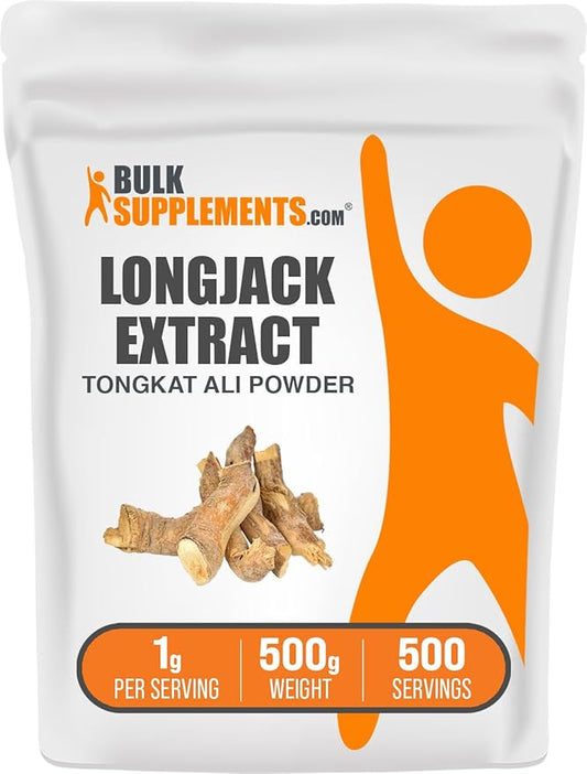 BulkSupplements.com Longjack Extract Powder - Tongkat Ali Extract, Longjack Tongkat Ali Powder - Tongkat Ali for Men & Women, Gluten Free - 1000mg per Serving, 500g (1.1 lbs) (Pack of 1)