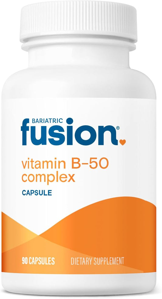 Bariatric Fusion Vitamin B-50 Complex | Vegan B Complex Vitamins for Women and Men | Easy to Swallow Vitamin B Complex Capsule | 8 B Vitamins Including Vitamin B12 | 90 Count | 3 Month Supply