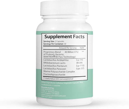 IBSolution Gut Health Bundle - All Natural Gut Health Support & Premium Probiotics w/ 40 Billion CFU for Support of Irregular Bowels, Bloating, Constipation, Gas, Abdominal Pain - 2 Pack (120 Caps)