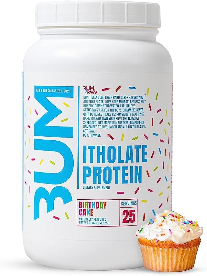 RAW Whey Isolate Protein Powder, Birthday Cake (CBUM Itholate Protein) - 100% Grass-Fed Sports Nutrition Powder for Muscle Growth & Recovery - Low-Fat, Low Carb - 25 Servings