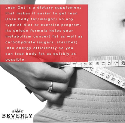 Beverly International Lean Out 120 caps. Fat Burner with Metabolic Support. Lipotropics. Choline, Carnitine, Chromium. Stimulant-Free Belly Fat Burner. Get Leaner. Use AM & PM, Stackable Diet Pills.