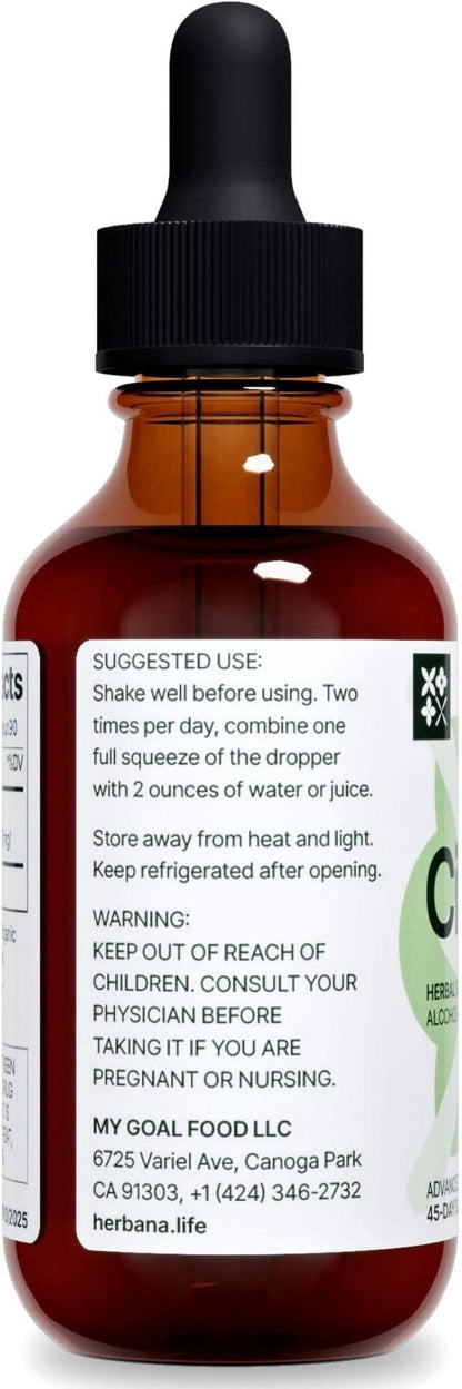 Cilantro Leaf 2 fl oz Liquid Extract - Organic Coriandrum Sativum Drops for Body Cleansing & Detox - Natural Calming Herbal Tincture Supplement for Nervous System - High Potency - 45-Day Supply