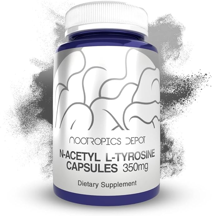 Nootropics Depot N-Acetyl L-Tyrosine Capsules | 350mg | 240 Count | NALT | Amino Acid Supplement | Natural Supplement | Supports Memory, Learning, Focus, Healthy Stress Levels