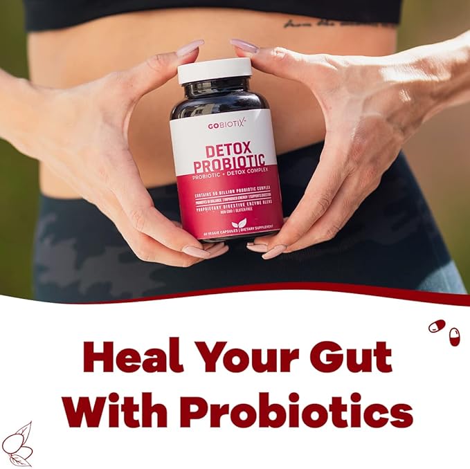 GOBIOTIX Probiotic Supplement with Digestive Enzymes - Detox and Digestive Health - Milk Thistle, Turmeric, and Dandelion Root for Gut Health - 50 Billion CFU - 60 Capsules