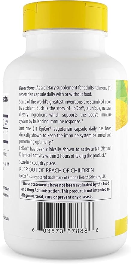 Healthy Origins EpiCor (Immune Protection), 500 mg - Plant-Based Immune Support Capsules - Gluten-Free & Non-GMO Supplement - 150 Veggie Caps