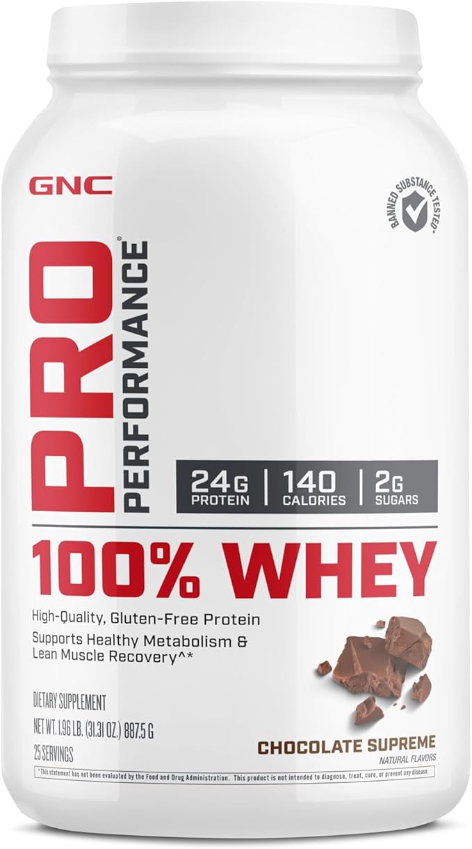GNC Pro Performance 100% Whey Protein Powder | Supports Healthy Metabolism and Lean Muscle Recovery | Chocolate Supreme | 25 Servings