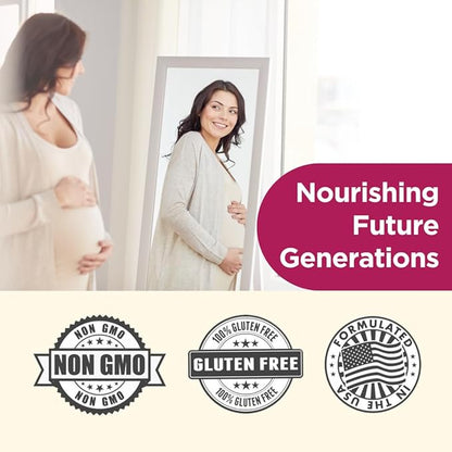 Prenatal Multivitamin - Helps Promote Pregnancy Health - Supports Immune System & Fetal Development - Essential Nutrients for Mom & Baby - Safe Formula - Dietary Supplement - 60 Tablets