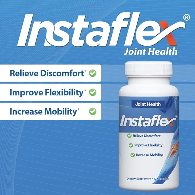 Instaflex Joint Support Supplement - Clinically Studied Joint Relief Blend of Glucosamine, MSM, White Willow, Turmeric, Ginger, Cayenne, Hyaluronic Acid - 42 Capsules