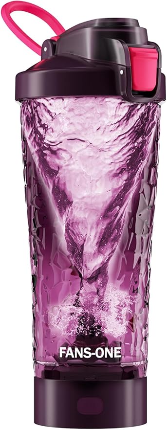 Electric Protein Shaker Bottle, Lockable Electric Blender Cup, 24oz Tritan USB Rechargeable Mixer, Portable Blender Shaker Cups for Protein Shakes for Women Men, Purple