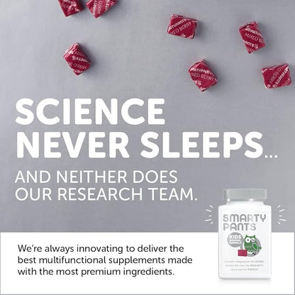 SmartyPants Kids Mineral Chews: Magnesium Citrate & Calcium Supplement with Vitamin D3, Vitamin C, Vitamin K2, Zinc & Selenium for Immune Support, 60 Count (30 Day Supply)