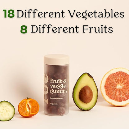 Roe Wellness- Kids Immune Support Vitamin Gummies Fruits & Veggie Probiotics | Clean Ingredients, No Artificial Colors or Flavors | Concentrated 18 Vegetable & 8 Fruit (60 Count)