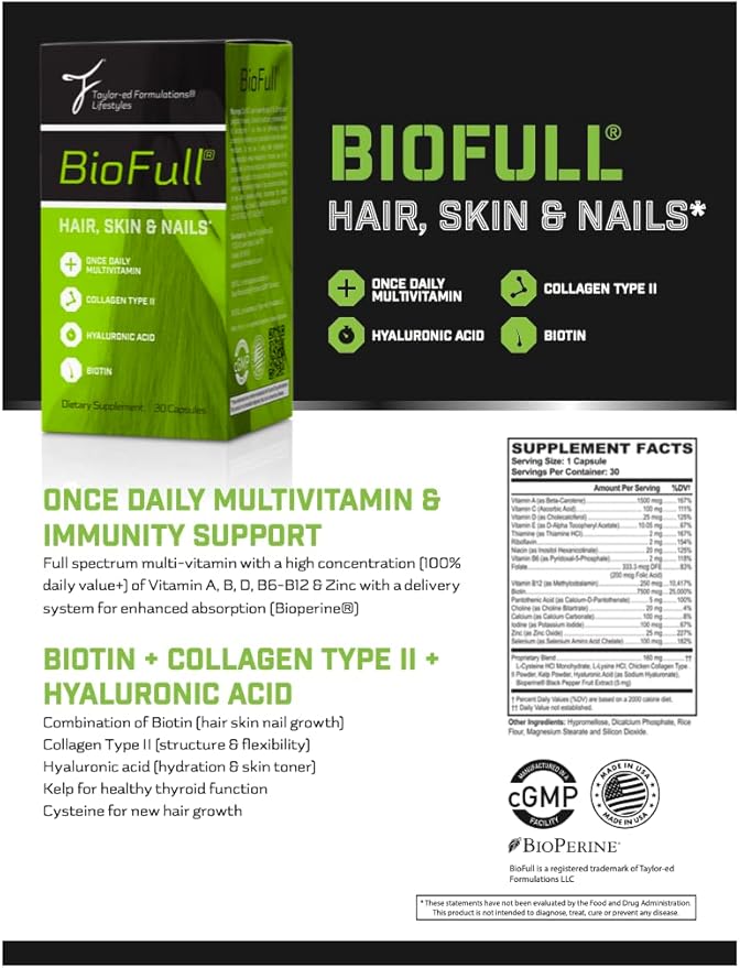 Hair Skin Nails - Biotin Vitamins for Hair, Skin & Nails - Biotin & Collagen Supplement for Women & Men