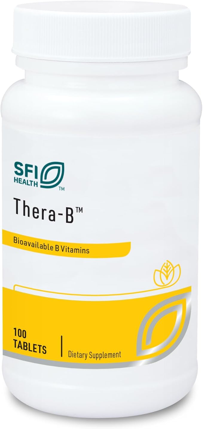 Klaire Labs Thera-B - Essential Vitamin B Complex, Hypoallergenic Formula with Activated Metafolin Folate (L-5-MTHF), Biotin & Methylcobalamin (100 Tablets)