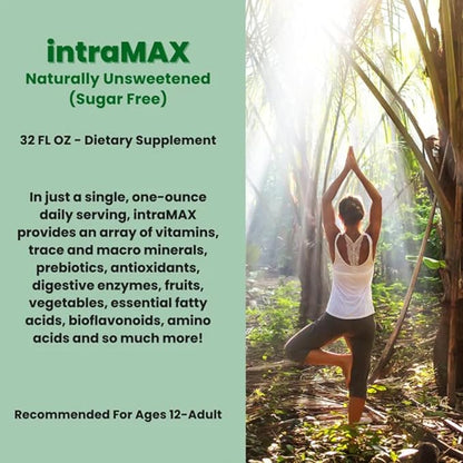 DRUCKER Labs - IntraMAX 2.0 Organic Liquid Trace Minerals, Liquid Multivitamin for Men and Women, Non GMO, Dairy Free, Gluten Free, Magnesium, Zinc, Vitamin D, C, E, Sugar Free (32 oz., Unsweetened)