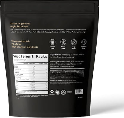 TRULEAN Whey Protein Powder - 20g of Whey Isolate Protein Powder, Zero Artificial Sweeteners & Flavors, Gluten & Soy Free, Non GMO - Rich Dutch Chocolate (30 Servings)