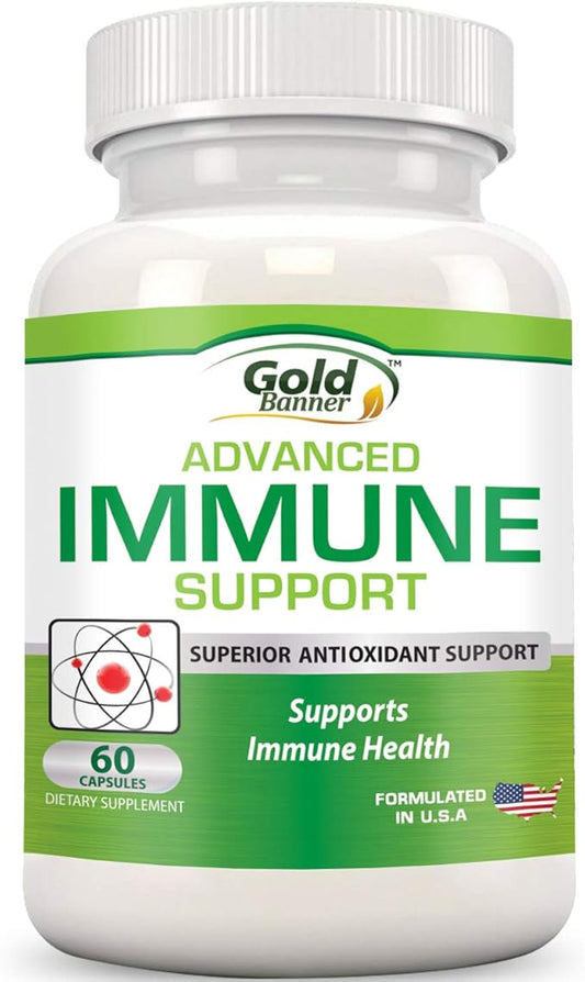 Gold Banner Immune Support Supplement Superior Anti-Oxidant - Boosts Immune System with Red Raspberry, Pomegranate, Pine Bark, Grape Seed, Green Extracts- Polyphenols, Lycopene